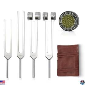 Visit The Mllusxg Store Yincha-01 Healing Tuning Forks Set 128hz 136hz 256hz 384hz And Activator With Pouch