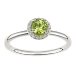 White Gold Jewelco London 5PTS Diamond 0.59CT Peridot Halo Cluster Ring New. Price: $554.99.