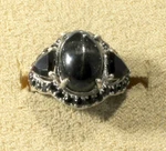 Black Spinel Halo-indian (star) Diopside-dia Pts-ring-sz 6-PLAT/STER Silv New. Price: $59.99.